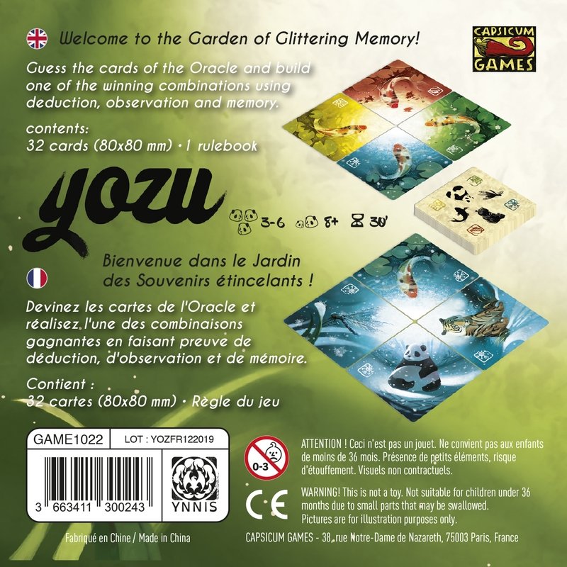 Card game - Logical and memory - Family - Divers - Yozu