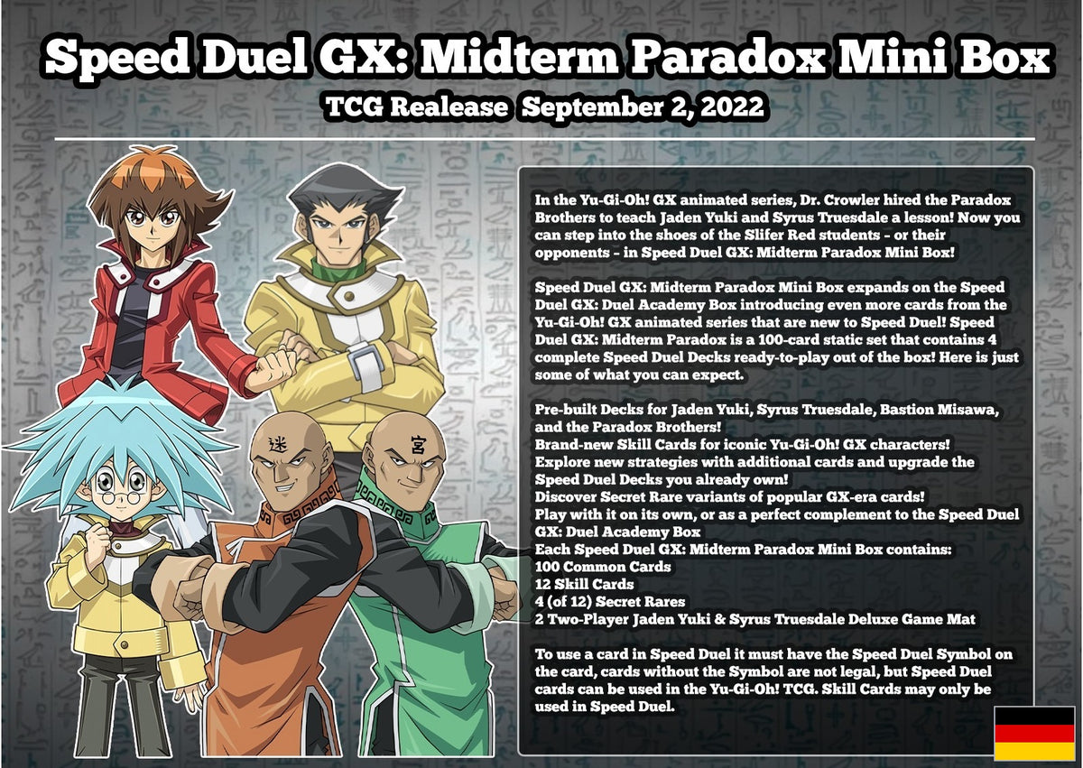 Trading Cards - Yu-Gi-Oh! - Speed Duel GX Midterm Paradox 2022
