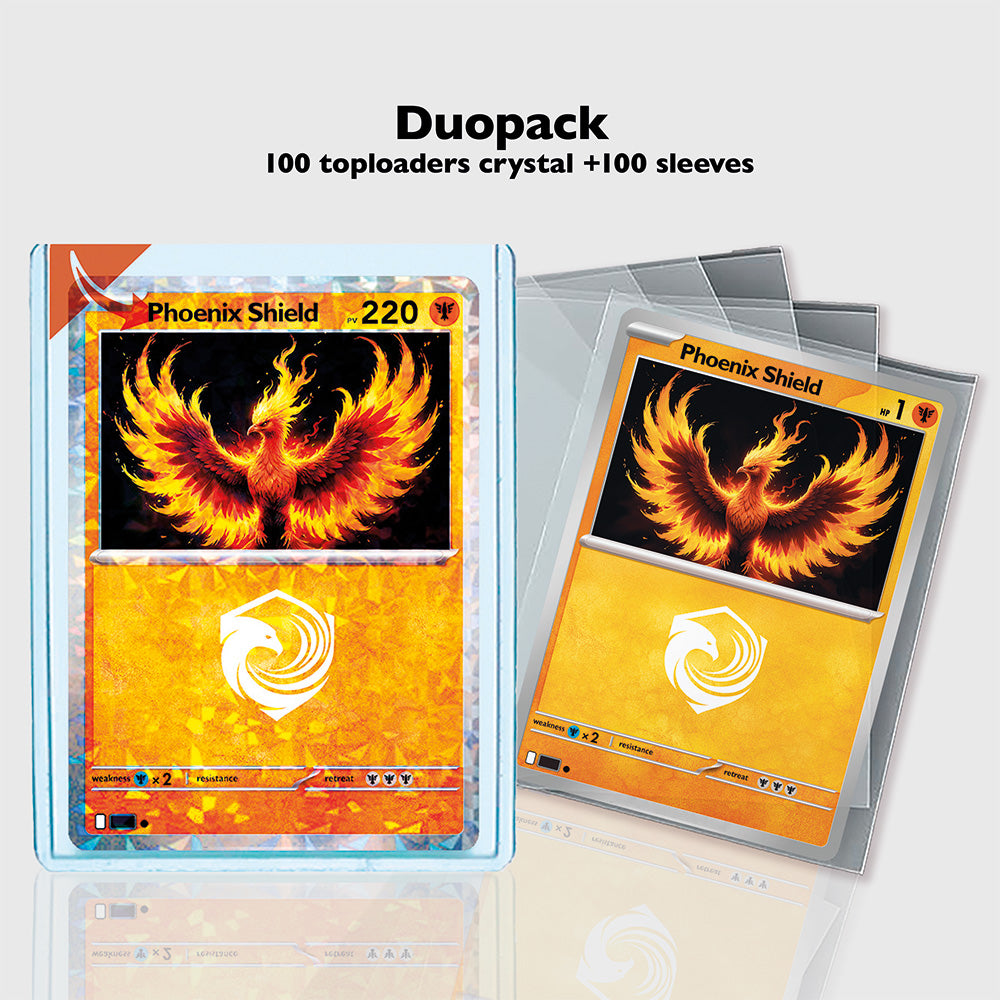 Sleeves - 100x Toploader + Protège Cartes - 35pt - Standard - Clear