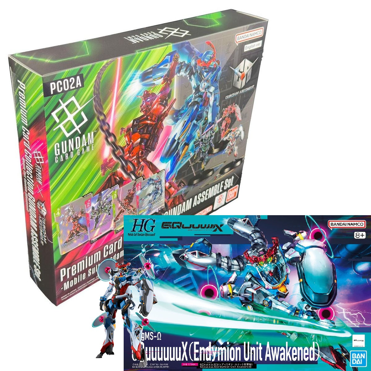 Model - High Grade - Gundam - Set HG & Assemble - GQuuuuuuX (Awakened) & PC02A - White