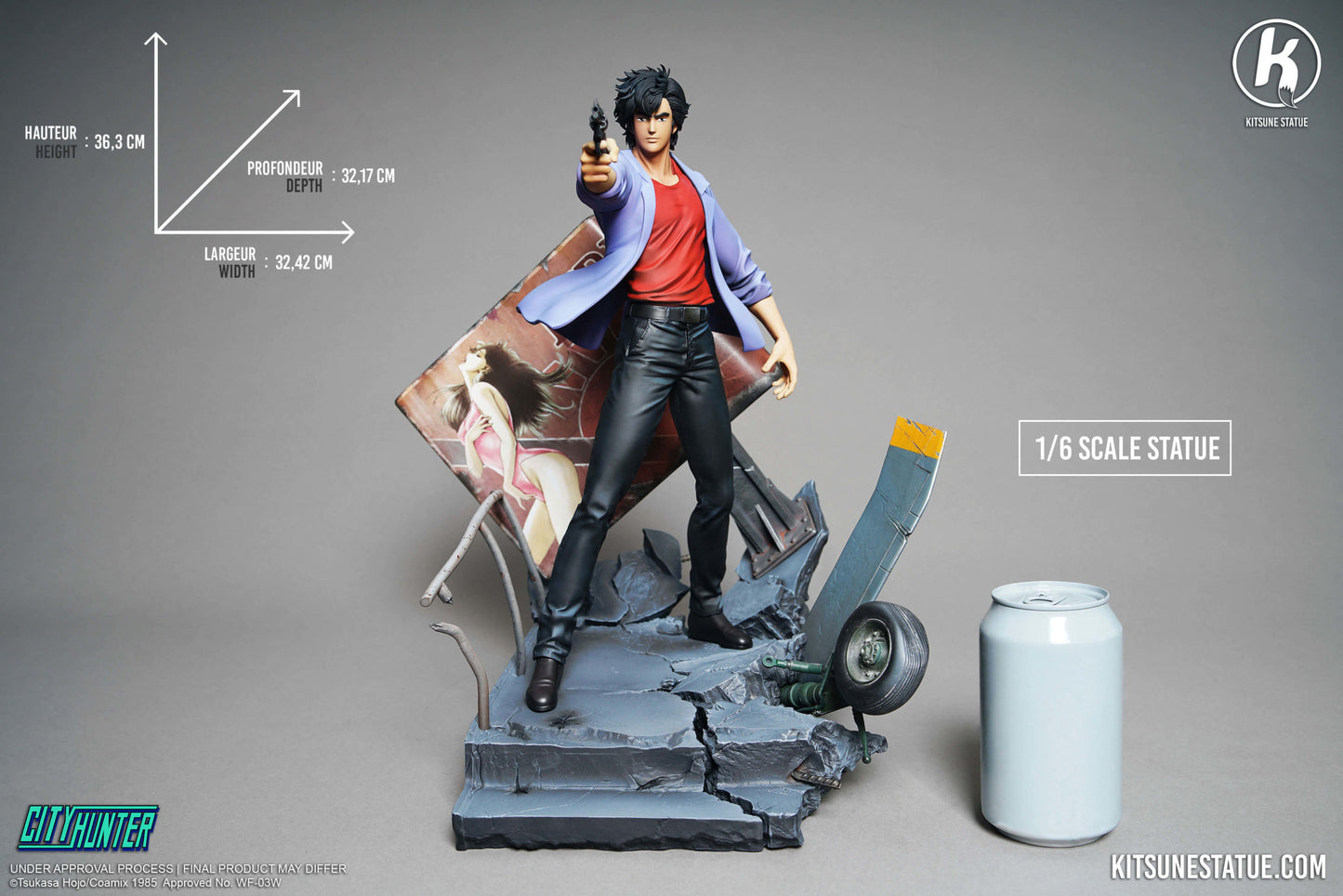 City Hunter Nicky Larson Statue 1/6 Ryo Saeba Nicky Larson 36cm