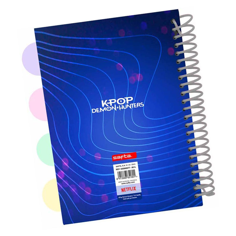 KPop Demon Hunters - A5 Hardcover Spiral Notebook with 4 Dividers