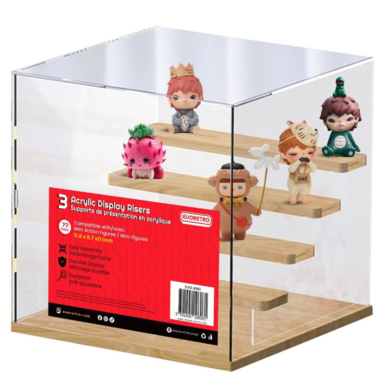 Evoretro Acrylic Display Case 30cm with 4-Step Riser