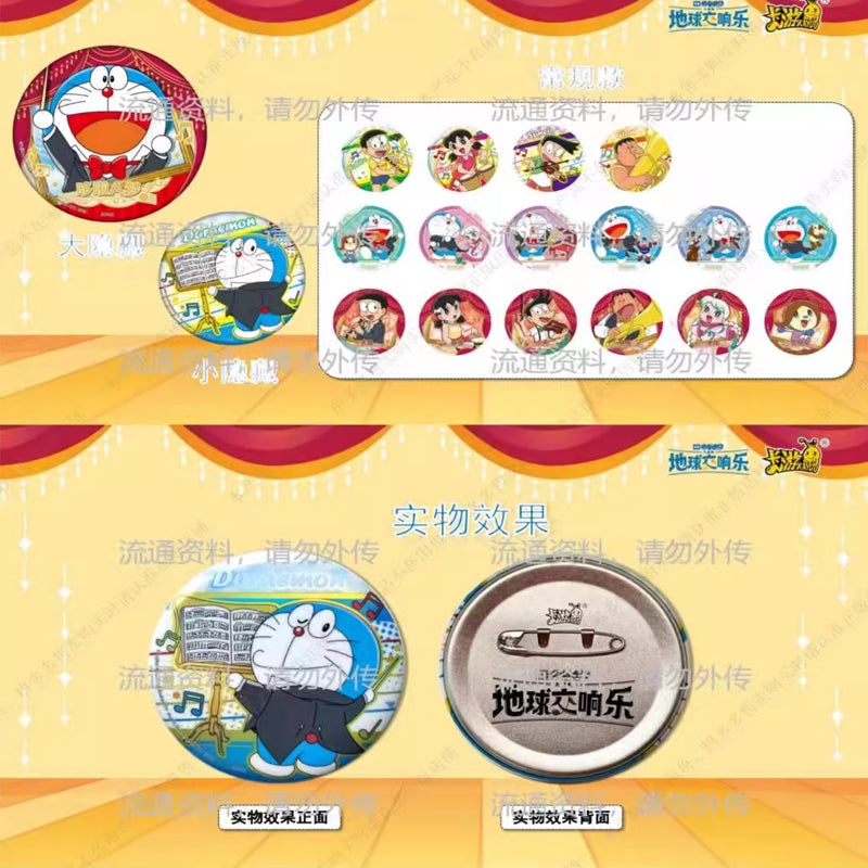 Doraemon Metal Badge Nobita Earth Symphony Display 6pcs Kayou 110