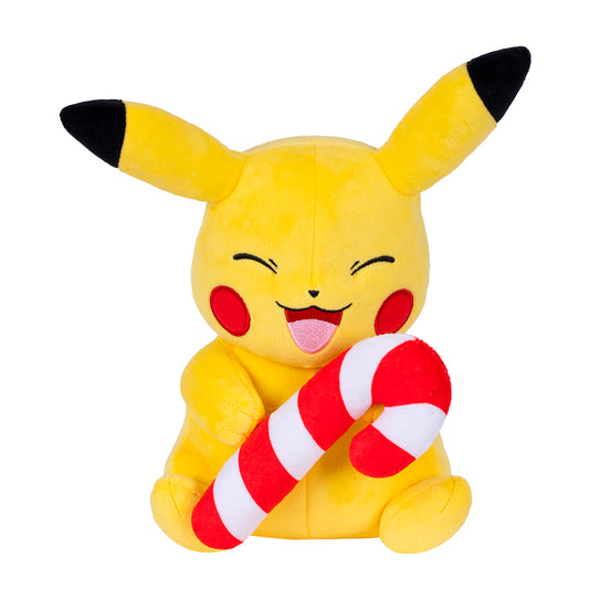 Pokémon Seasonal Plush 20cm Holiday Pikachu With Candy Cane W6