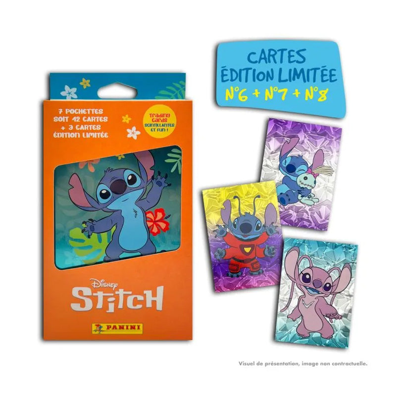 Disney Stitch TC Panini Metal Box 7 Poch 6 Cards + 3 El
