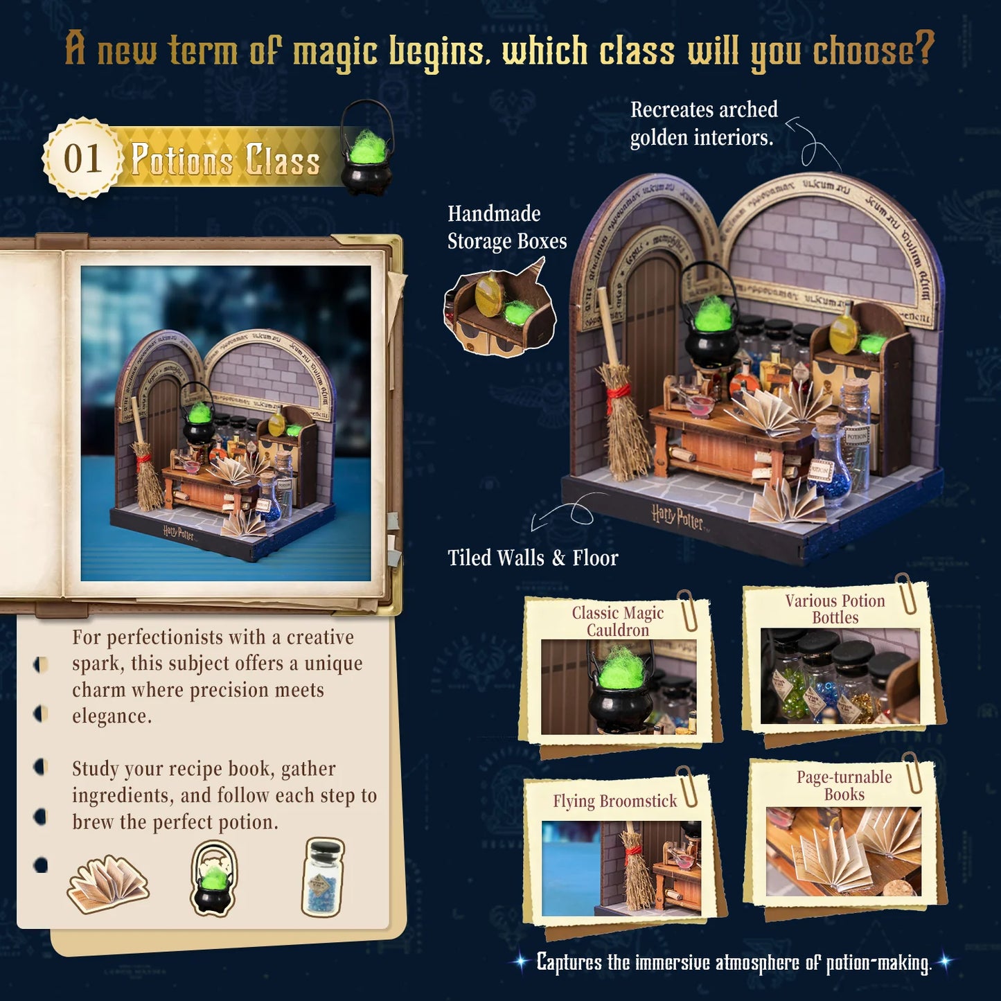 Harry Potter Puremindwooden DIY Hogwarts Classes Potions Class