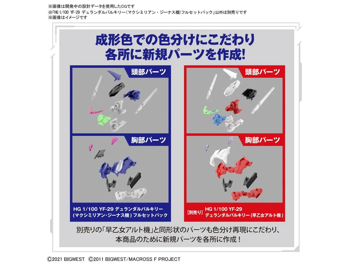 1/100 HG YF-29 Durandal Valkyrie (Maximilian Genus Custom) Full Set Pack