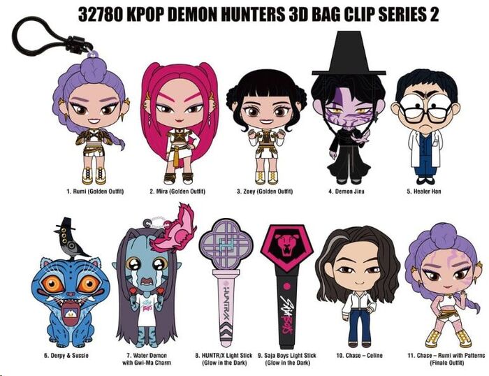 Keychain - Blind Box - KPop Demon Hunters - Foam Bag Clip Series 2