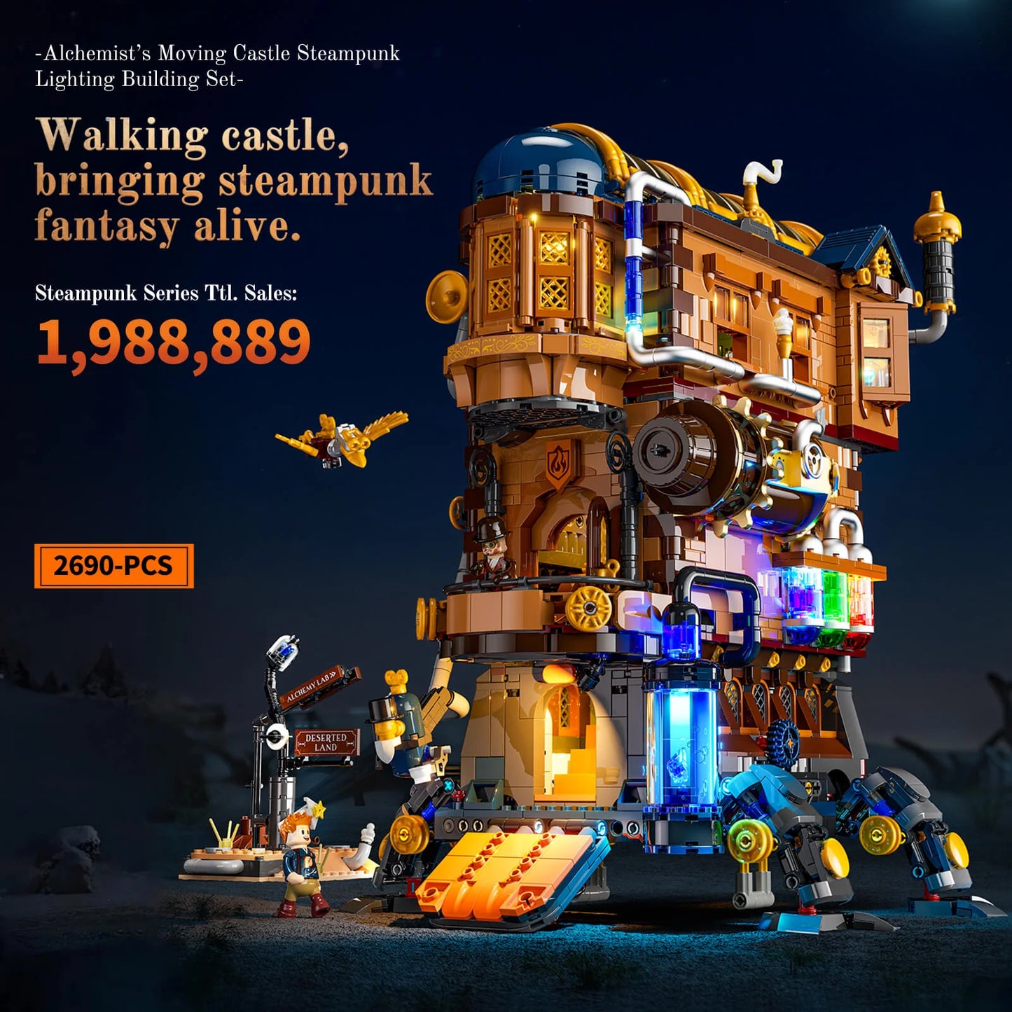 Lumibricks Steampunk World 11010 Alchemist'S Moving Castle