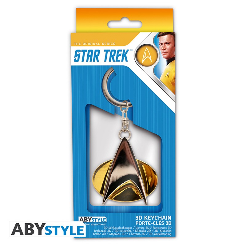 Keychain - 3D - Star Trek - Communicator Badge - Gold