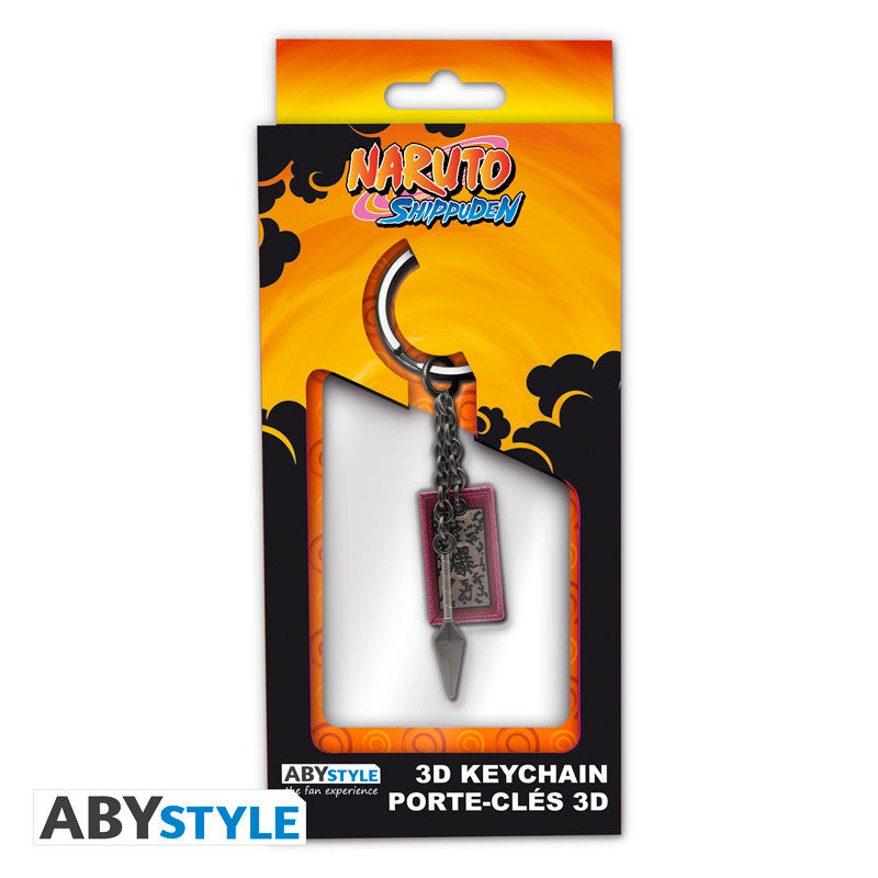 Keychain - 3D - Naruto - Kunai & Explosive Tag - Orange