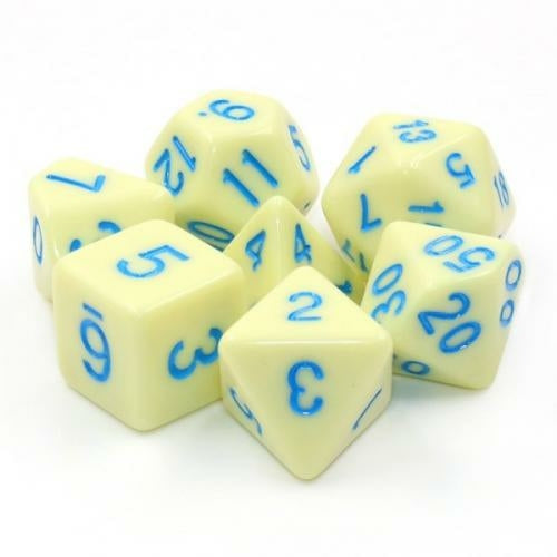 Dice sets - Dices - "Eggshell Blue" Color - Yellow