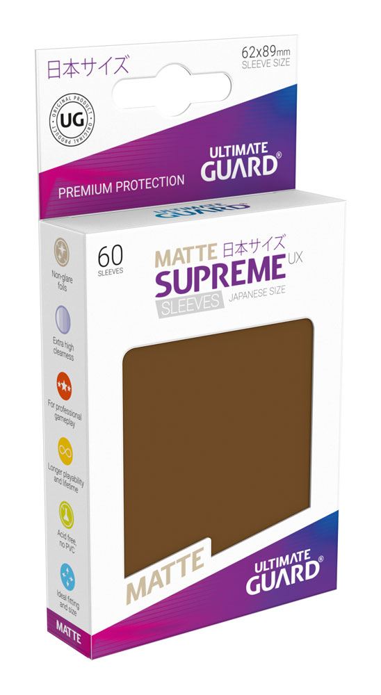 Sleeves - 60 Pieces - Supreme UX - Small - Matte Brown - Brown