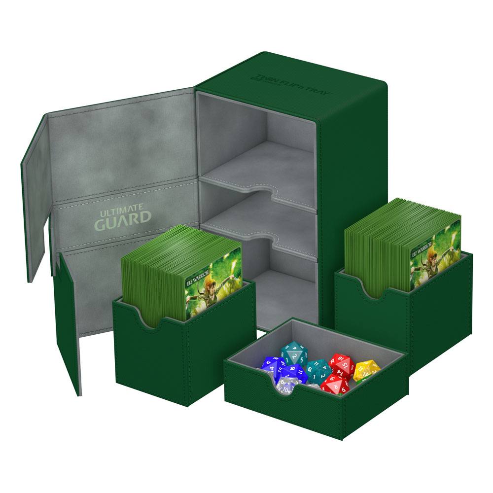 Deck Box - Twin Flip´n´Tray - 160+ - XenoSkin - Green