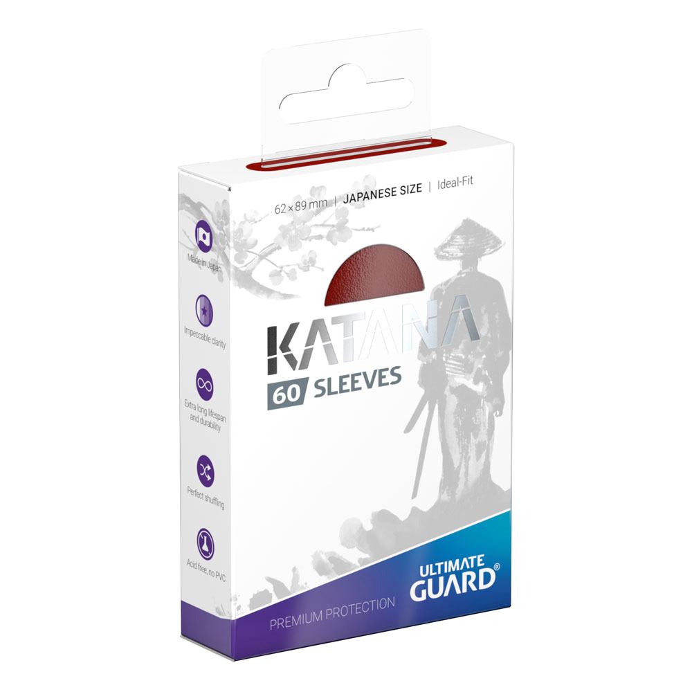 Sleeves - 60 pieces Box - Katana - Small - Red - Red