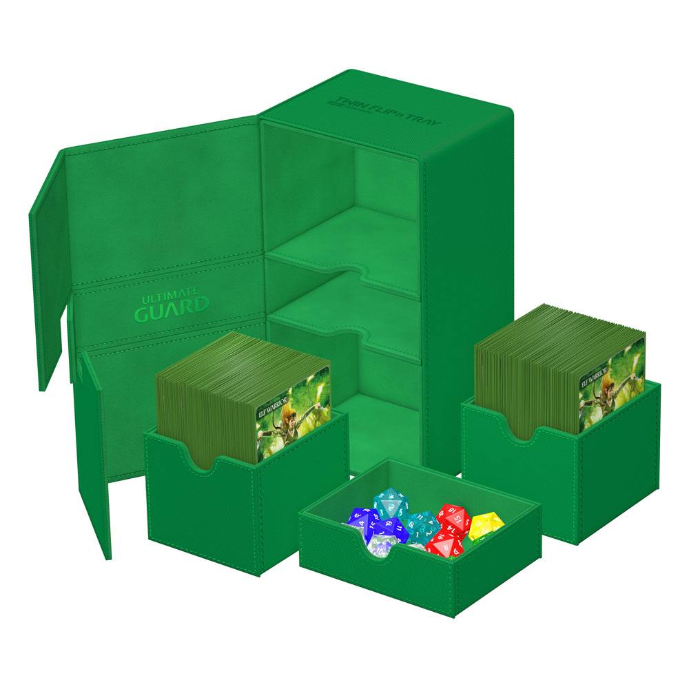 Deck Box - Twin Flip´n´Tray 200+ - Green - XenoSkin
