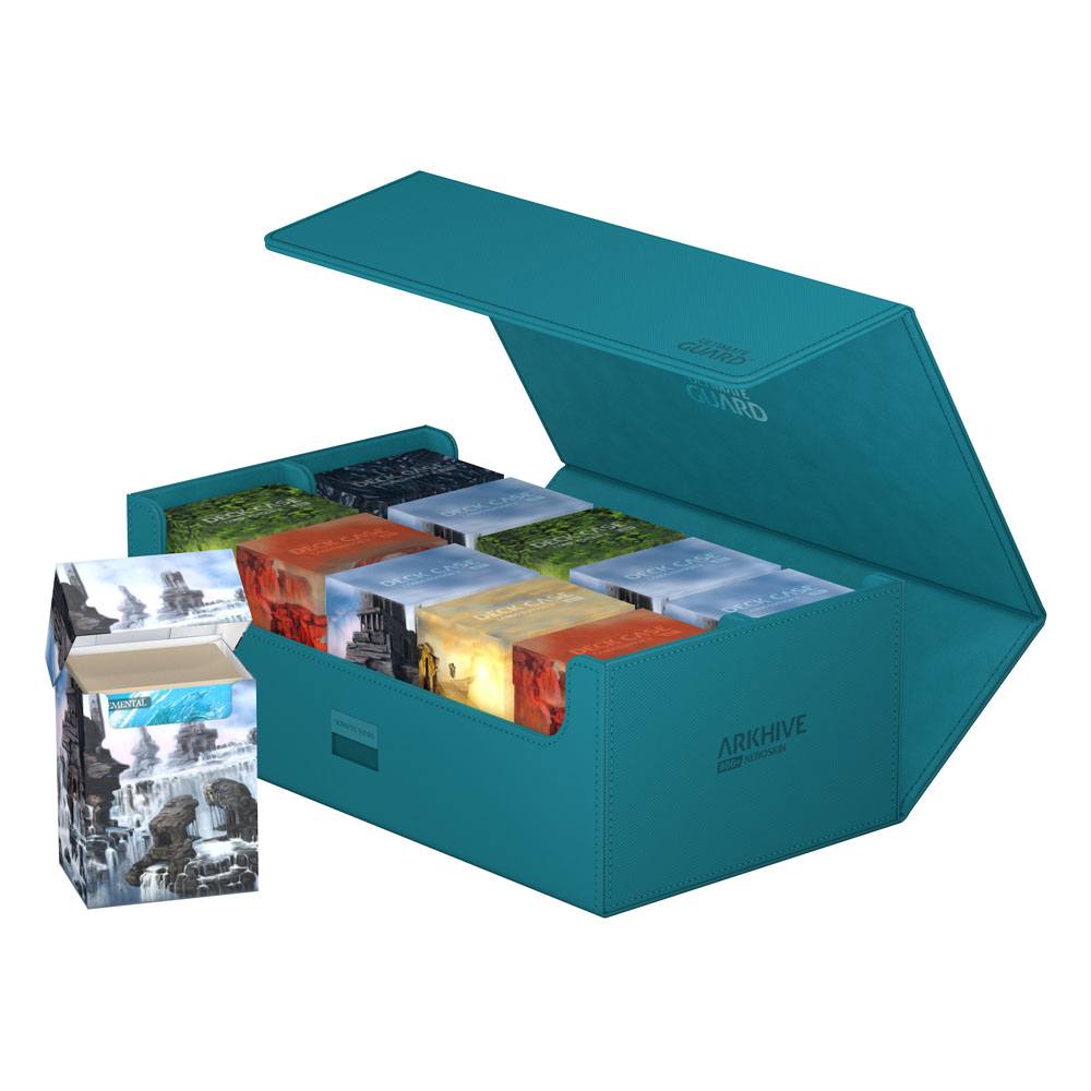 Deck Box - Card Case - Arkhive 800+ - Petrol Blue - XenoSkin - Blue