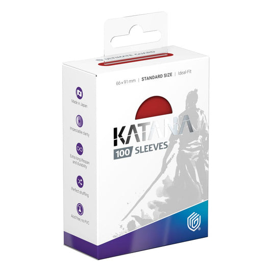 Sleeves - 100 Pcs - Katana - Standard - Rising Sun - Red