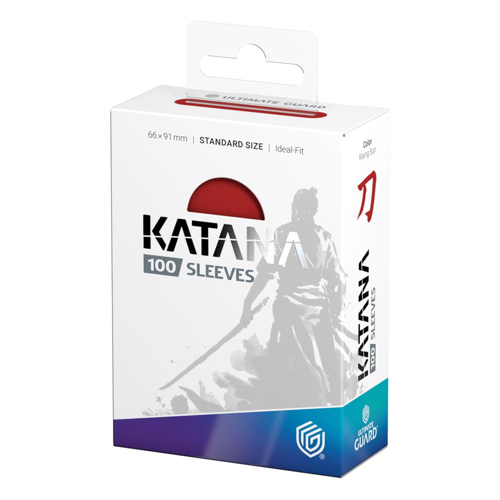 Sleeves - 100 Pcs - Katana - Standard - Rising Sun - Red