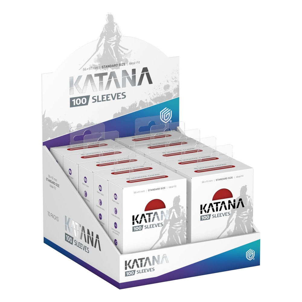 Sleeves - 100 Pcs - Katana - Standard - Rising Sun - Red