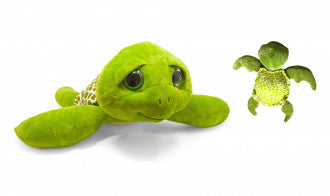 Plush - Divers - lying Turtle Glitter Eyes - Green