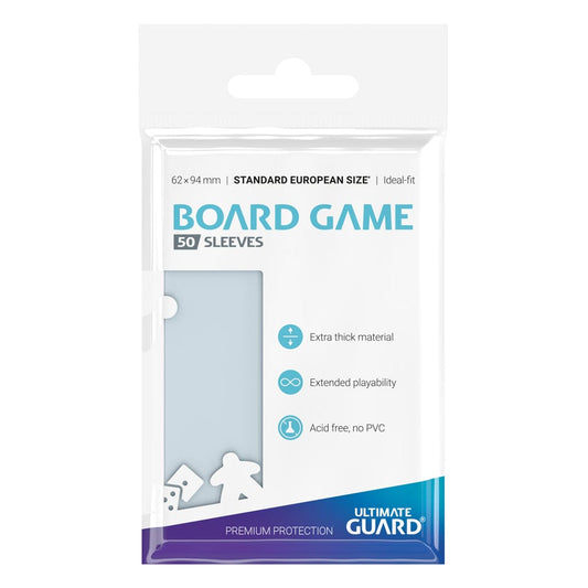 Sleeves - Board Game - 50p. Sleeves - Clear