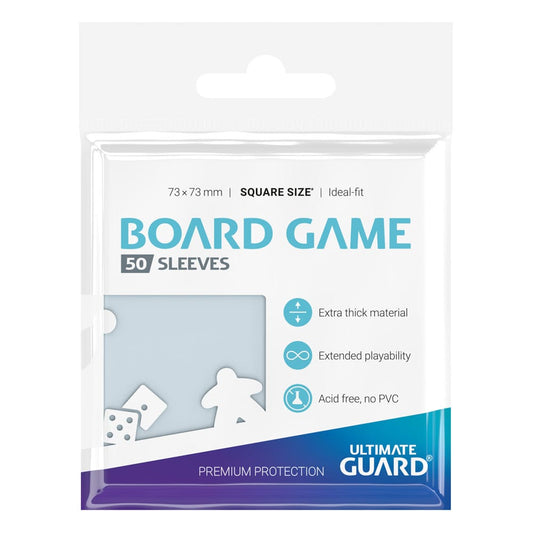 Sleeves - Square size 50 pcs Board Game sleeves - Clear