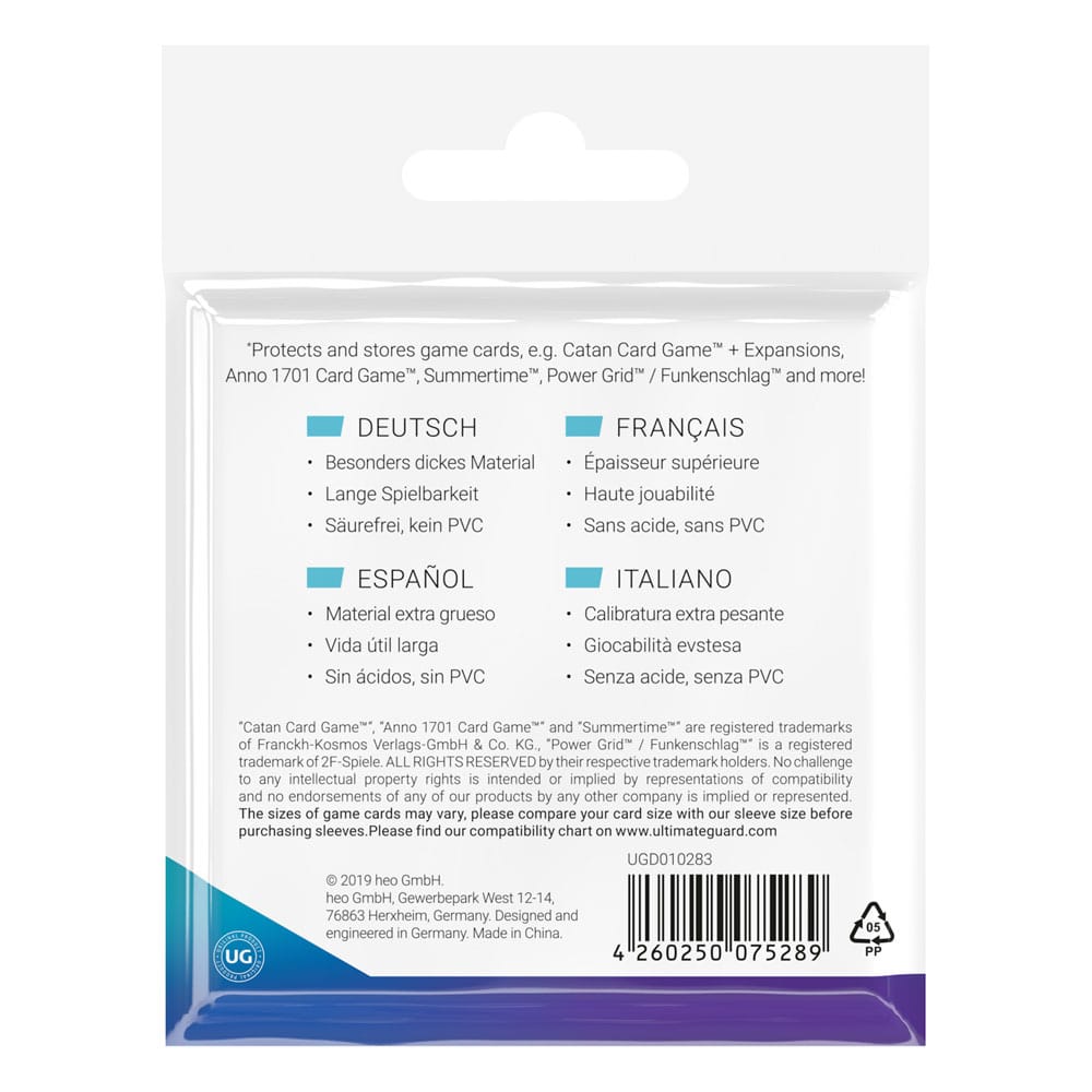 Sleeves - Square size 50 pcs Board Game sleeves - Clear