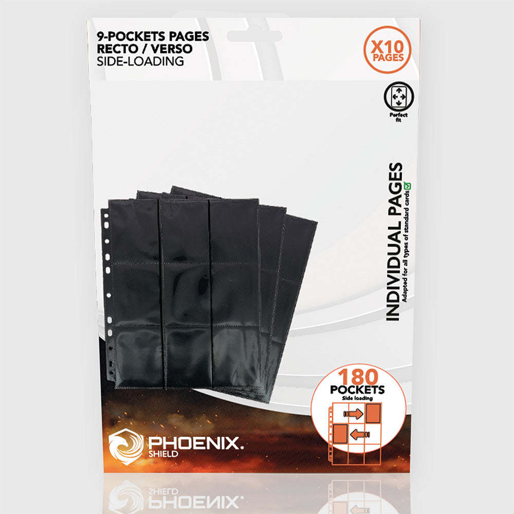Sleeves - 10x Pages Classeur - 9-Pocket (F/B) - Black - Side-Loading - Black