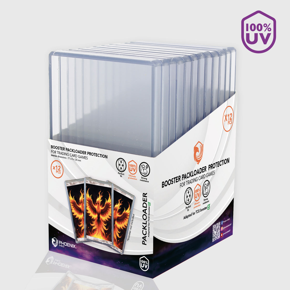 Sleeves - 12x Pack Loader - Boostre - UV100 - Clear