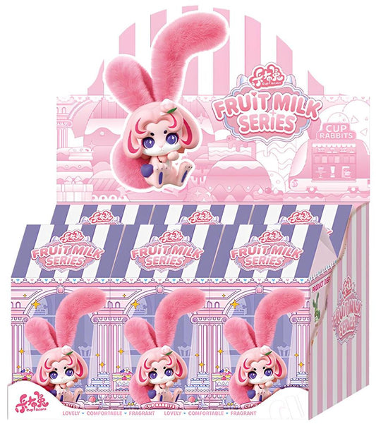 CUP RABBITS - Fruits Milk - Display of 6 Plushs 17cm - Mystery Box
