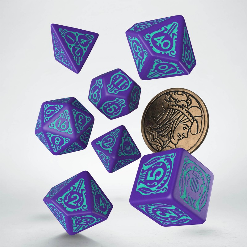 RPG - Dices - The Witcher - Dandelion - Half a Century of Poetry (RPG dice set) - Purple