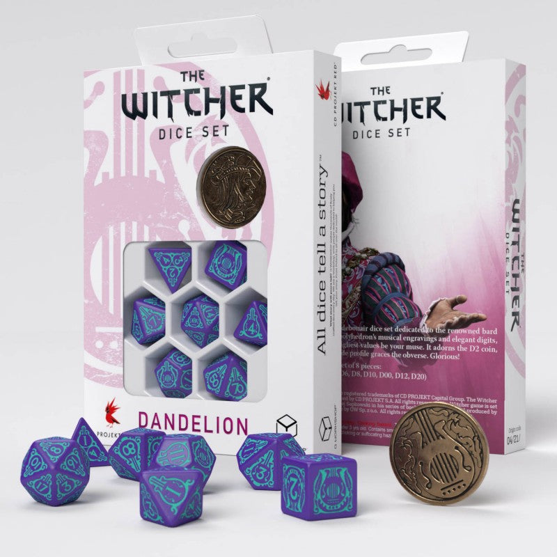 RPG - Dices - The Witcher - Dandelion - Half a Century of Poetry (RPG dice set) - Purple