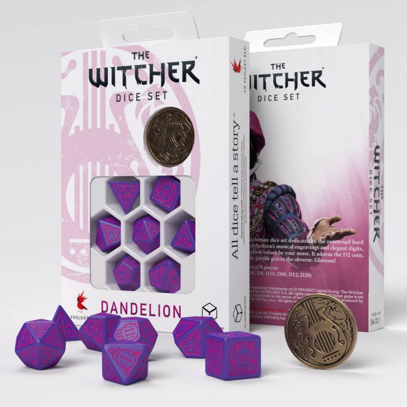 RPG - Dices - The Witcher - Dandelion - The Conqueror of Hearts (RPG dice set) - Purple