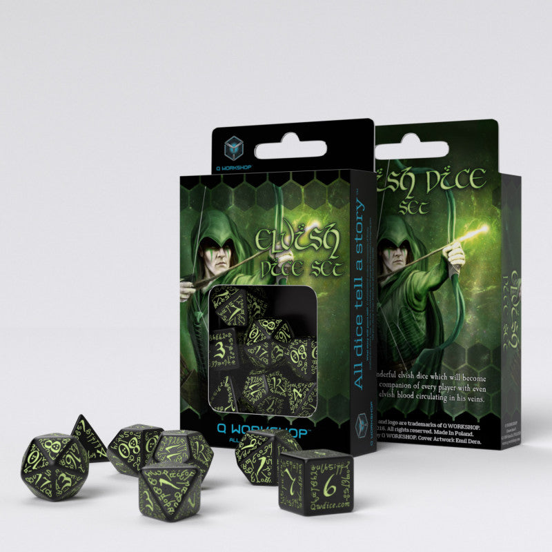 RPG - Dices - Divers - Elvish - Black
