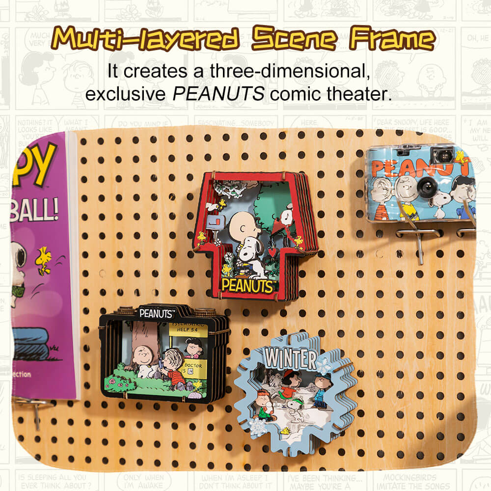 Snoopy Puremind Wooden Theater Snoopy Healing Hug