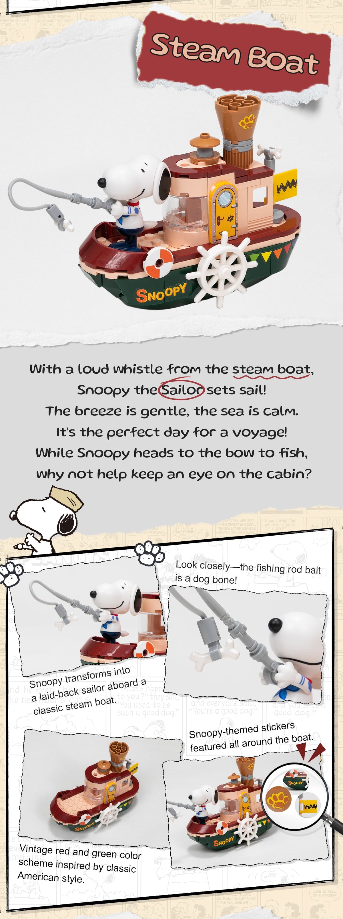 Construction kit - Peanuts - 86907 - Steam Boat