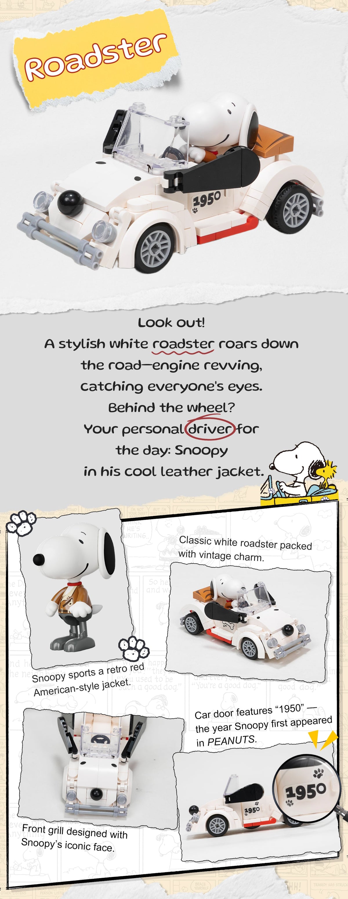 Building Set - 86908 - Peanuts - Roadster