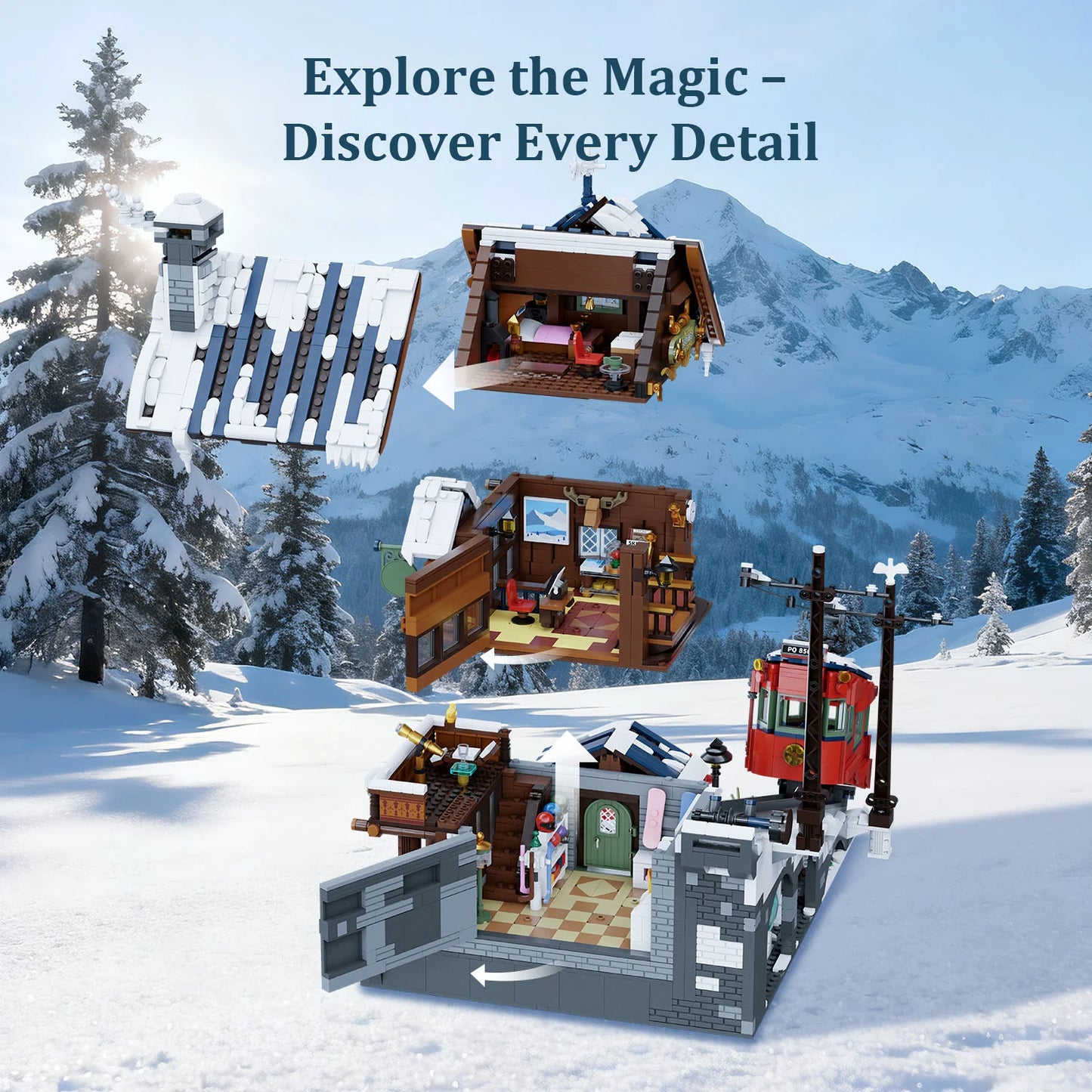 Retro Collection Pantasy Summit Cabin Chalet Des Montagnes 38cm