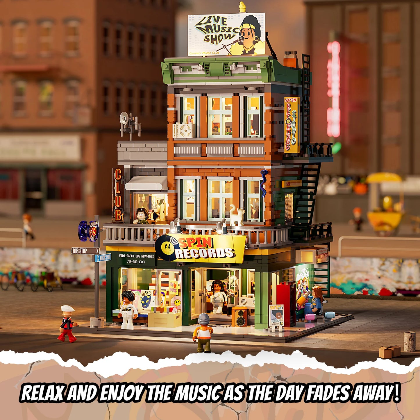 Lumibricks Street Fusion 19003 Record Store