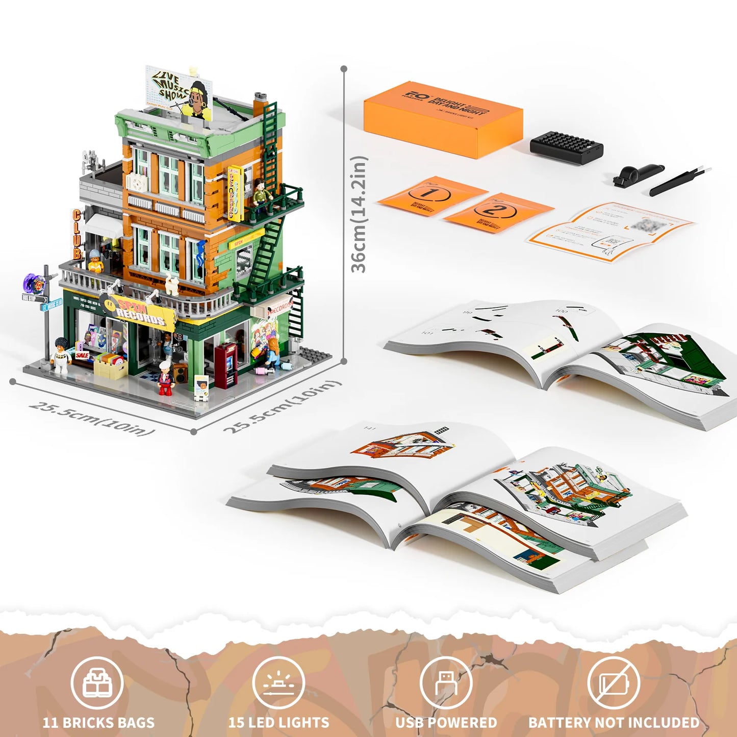 Lumibricks Street Fusion 19003 Record Store