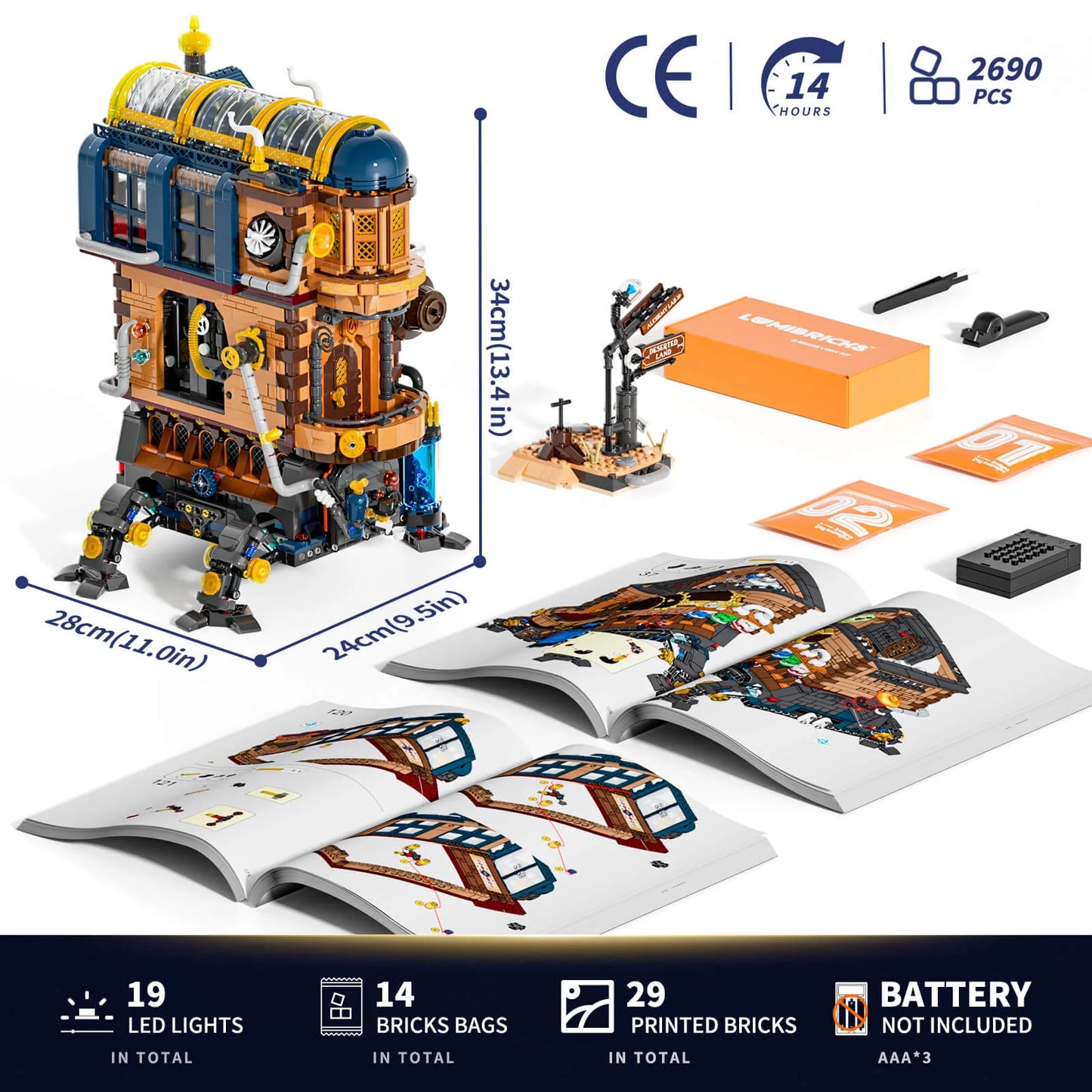Lumibricks Steampunk World 11010 Alchemist'S Moving Castle
