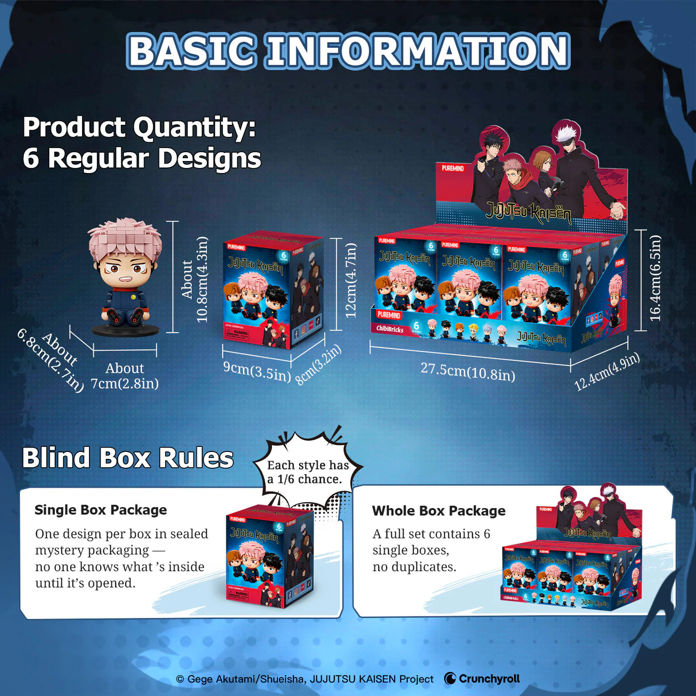 Jujutsu Kaisen Puremind Building Block Sitting Baby Series Blind Box Asst 6pcs