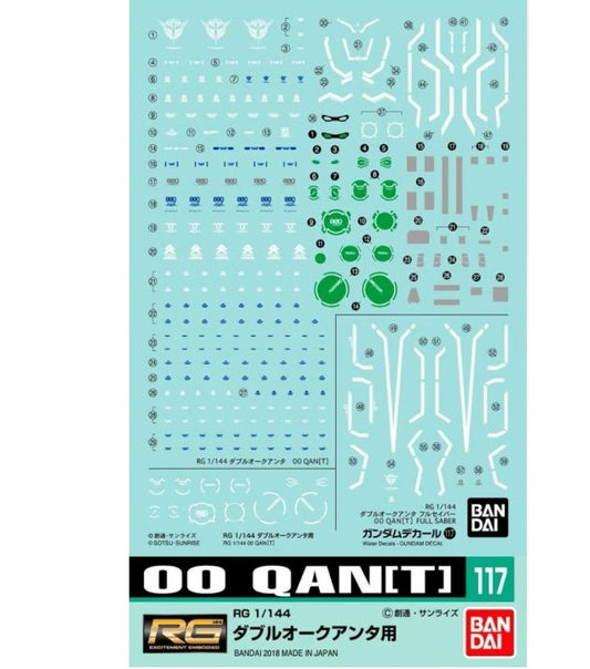 1/144 Gundam Decal No.117 RG GNT-0000 00 Qan[T]