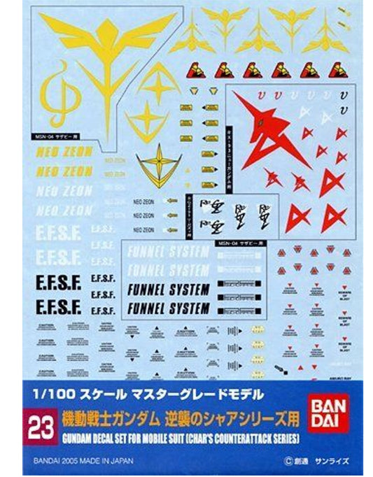 Gundam Decal No.23 Char's Counter Attack MG Series Decal