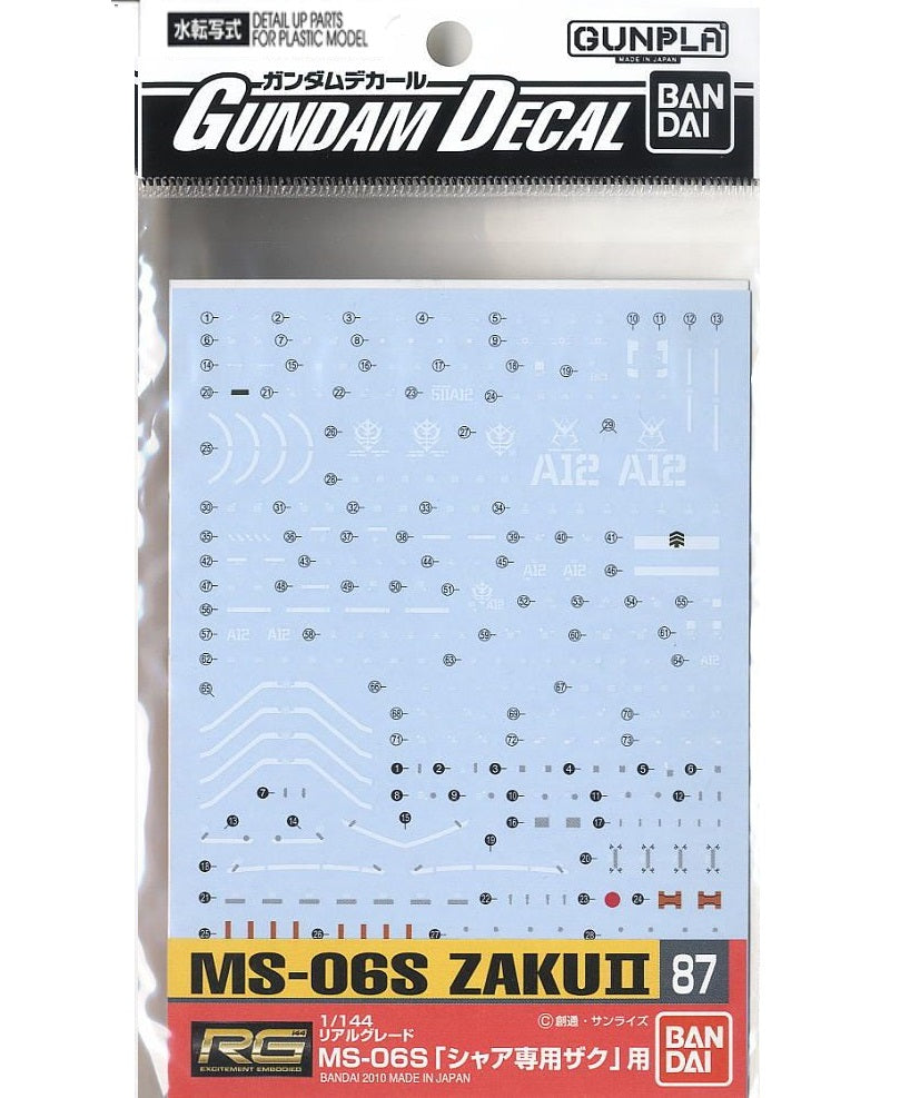 1/144 GD87 RG MS-06S Char's Zaku II Decal