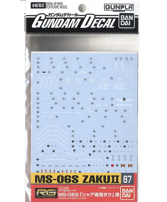 1/144 GD87 RG MS-06S Char's Zaku II Decal