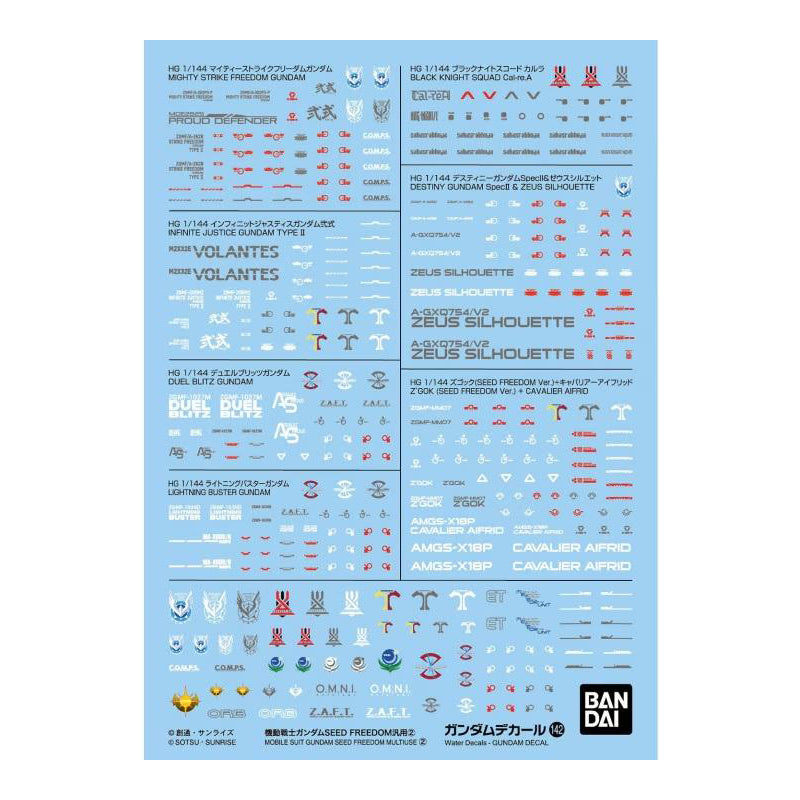 1/144 Gundam Decal No.142 Mobile Suit Gundam Seed Freedom General Purpose 2