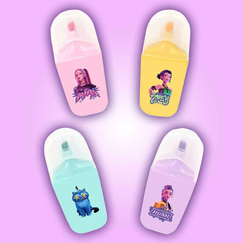 KPop Demon Hunters - Pack of 4 Fluorescent Highlighters